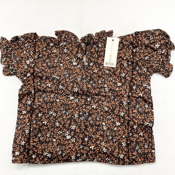 NWT Rylee + Cru  stella blouse  winter bloom floral black brown 2-3y - Picture 3 of 5